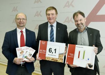v.l.: Joachim Rinösl, AK-Präsident Günther Goach, Dr. Bernhard Sapetschnig © Walter Fritz, AK